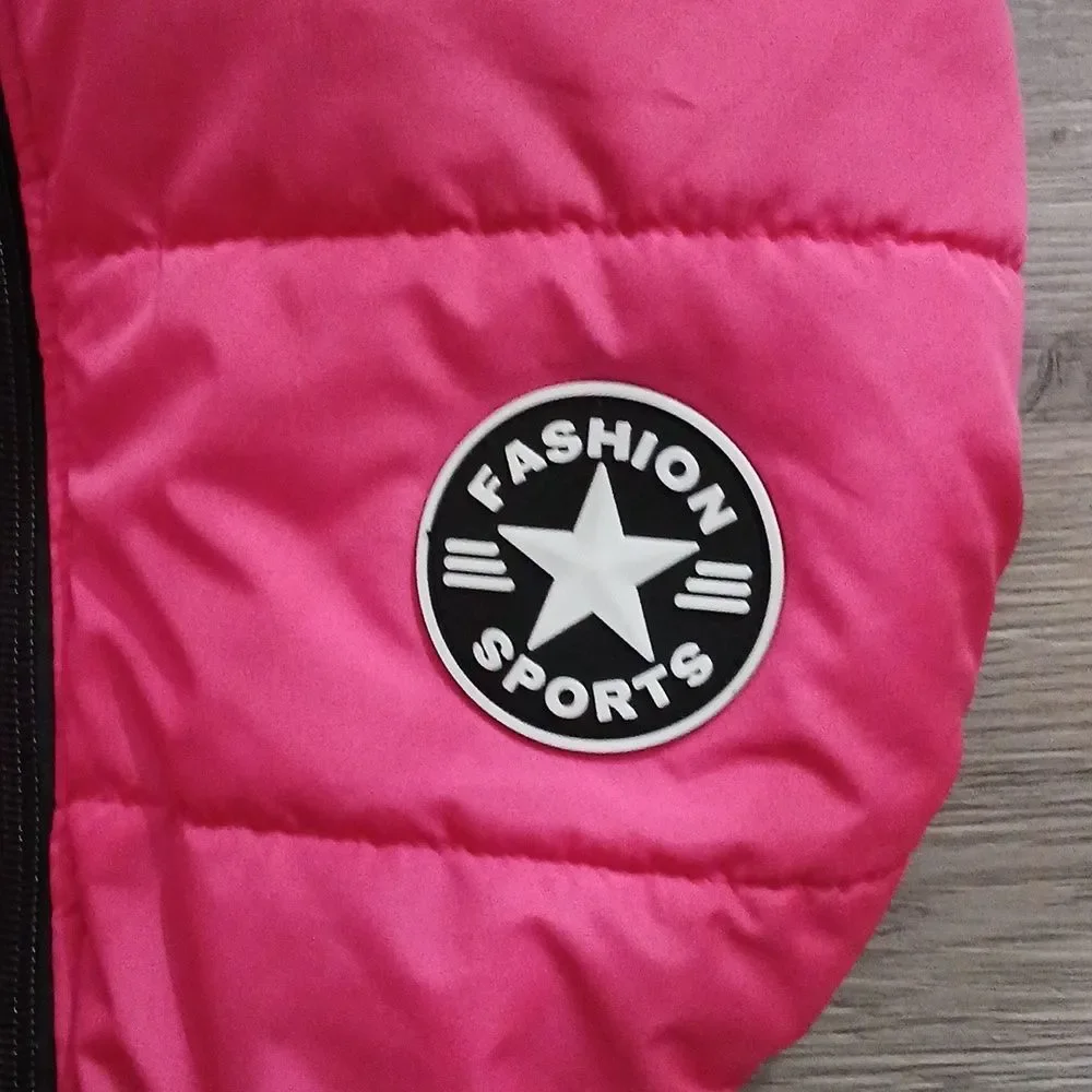 Fashion Sports Pink Weather Water proof  Winter Dog Jacket Sz 5XL NWOT